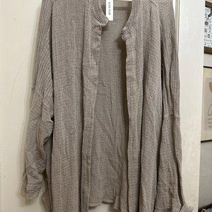 Brand New SS23 Black Crane Square Shirt in Cloud